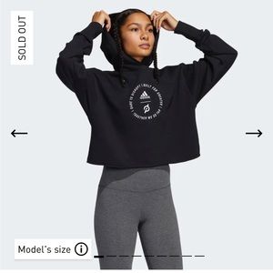 Peloton x Adidas black crop sweatshirt, size small
